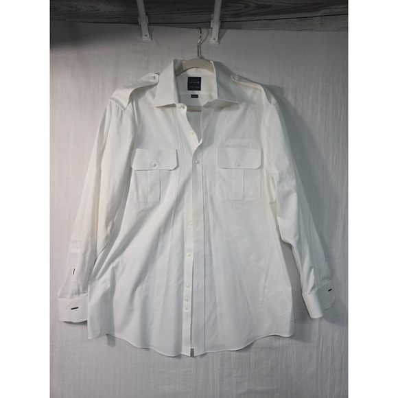 Brooks Brothers United Airlines Dress Shirt Men's 16-32/33 White Pilot Button